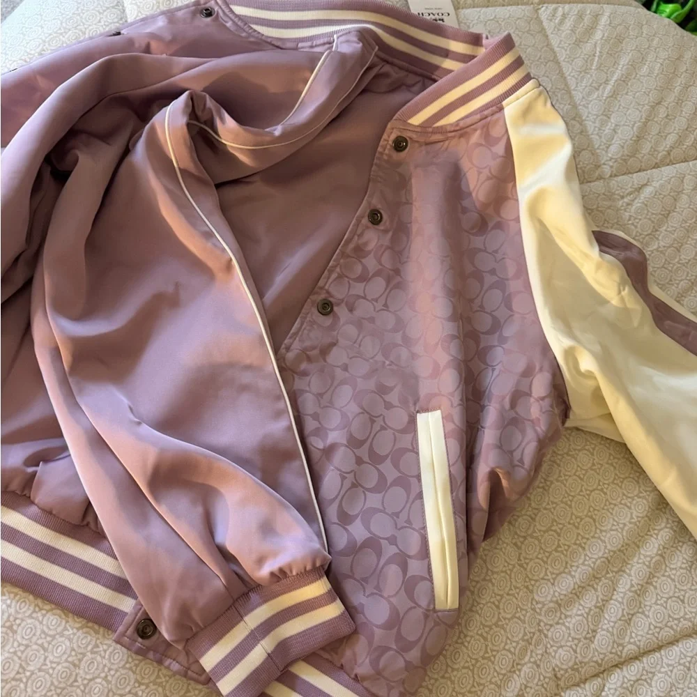 Coach Women's Light Purple Varsity Jacket Reversible